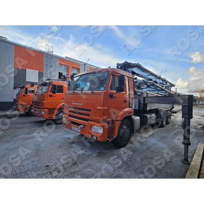 Автобетононасос Jiuhe 38 метров (5 секций) на шасси КАМАЗ 6520 6х4