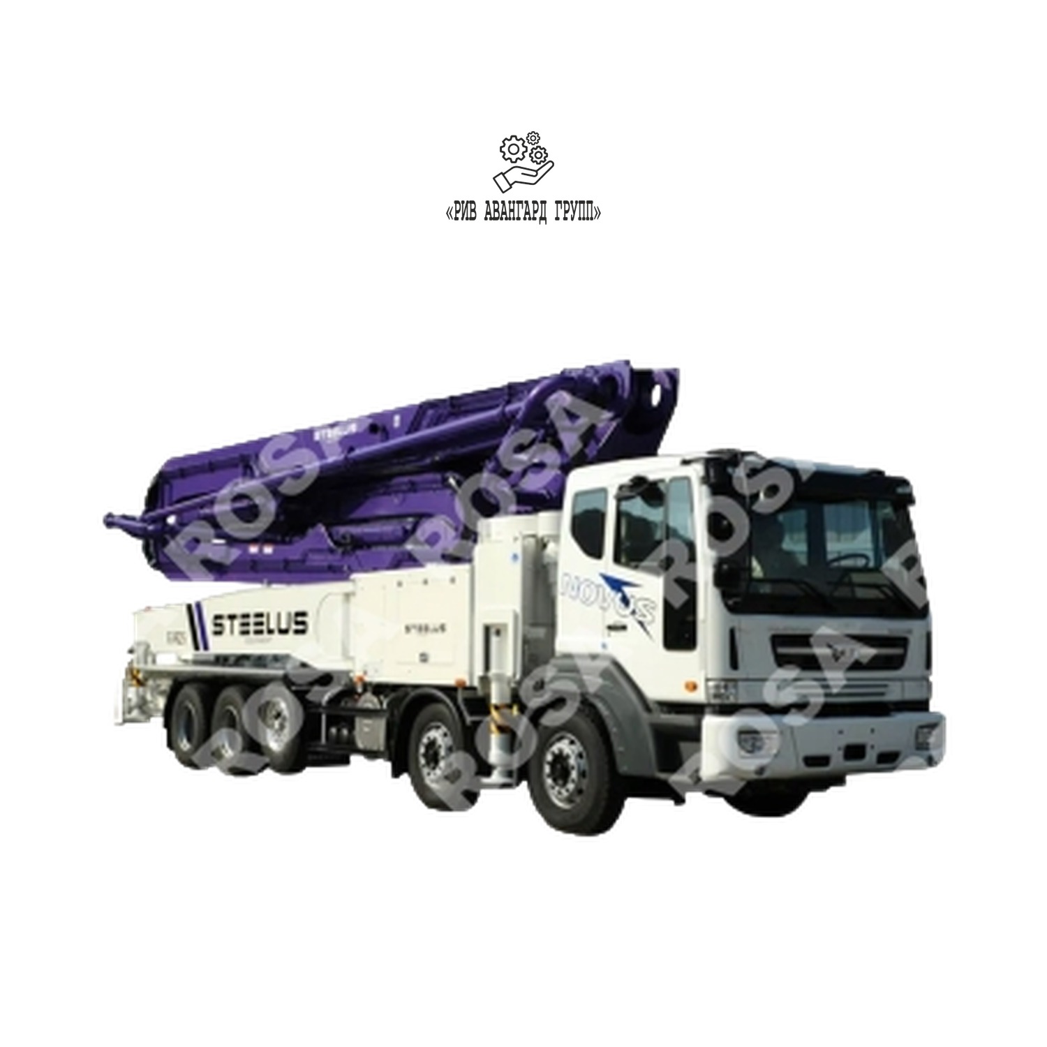 Автобетононасос на шасси DAEWOO NOVUS CT9C8 8x4 STEELUS SPT53RZ5 (+ ось)